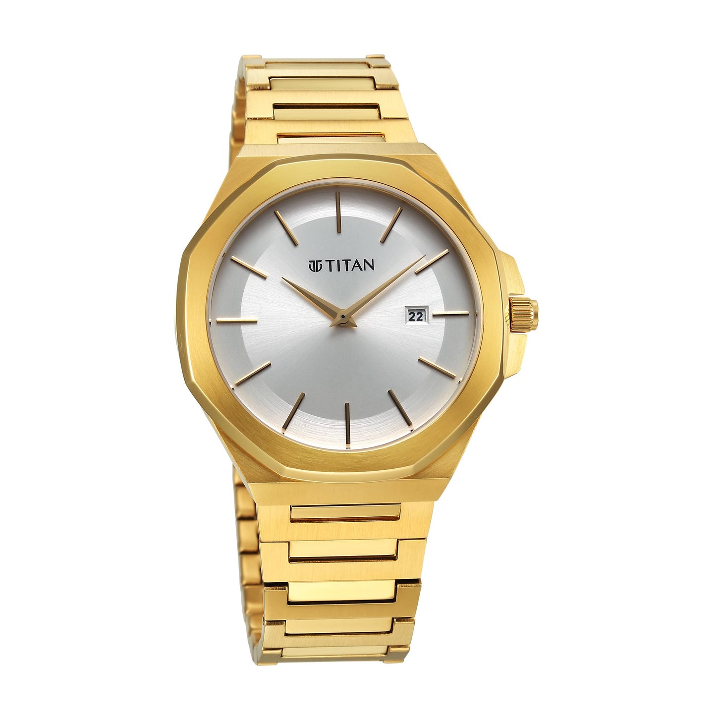 Titan Classic Slim Quartz Analog with Date Silver Dial Stainless Steel- image 5