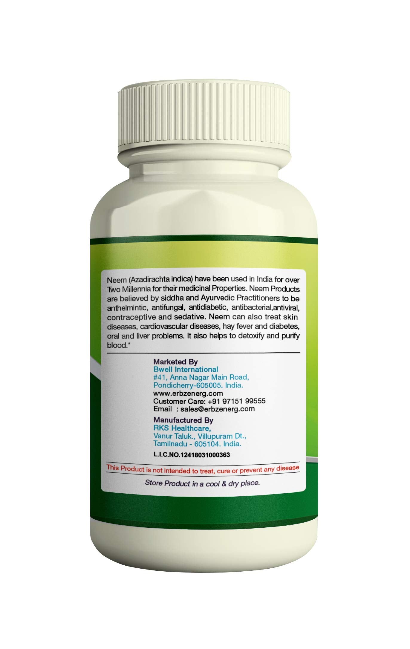 ERBZENERG® Neem 60 Capsules- (Pack of 1)