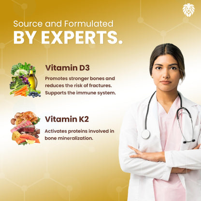 Healeo Vitamin D3 + K2 MK7 Fast-Acting Oral Drops | Supports Bone Health, Calcium Absorption & Immunity | Vitamin D Supplement for Men & Women - 50ml