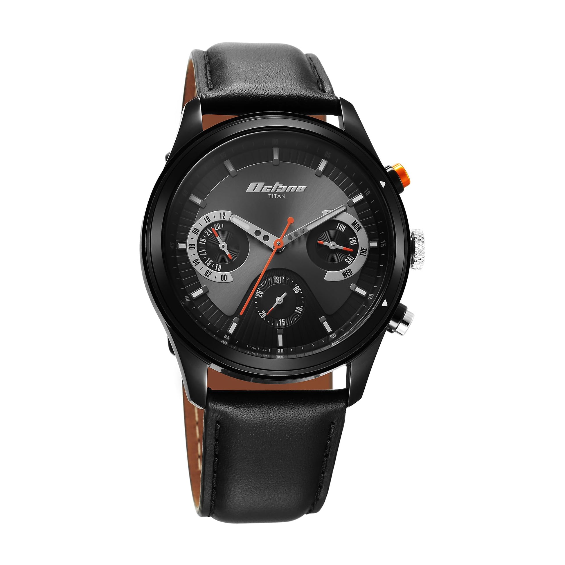 Titan Octane Phoenix Quartz Multifunction Black Dial with Black Leather- image 5