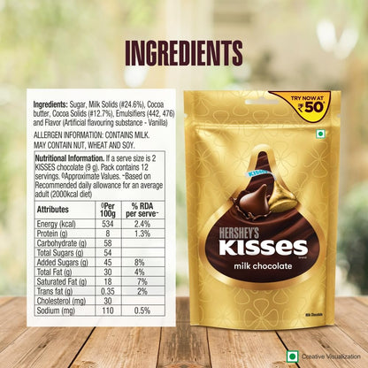HERSHEY'S Kisses Vegetarian Milk Chocolate,36 Grams