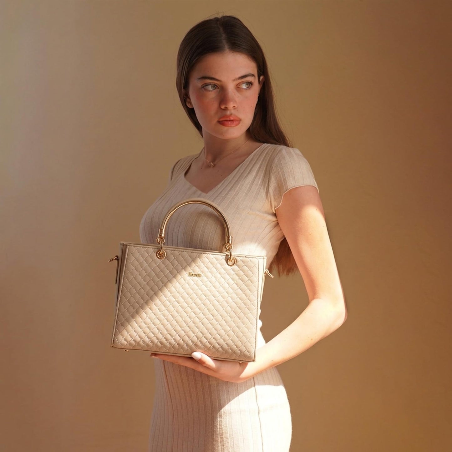 EXOTIC® Studded hand bag for Girl/Women (OFF WHITE)