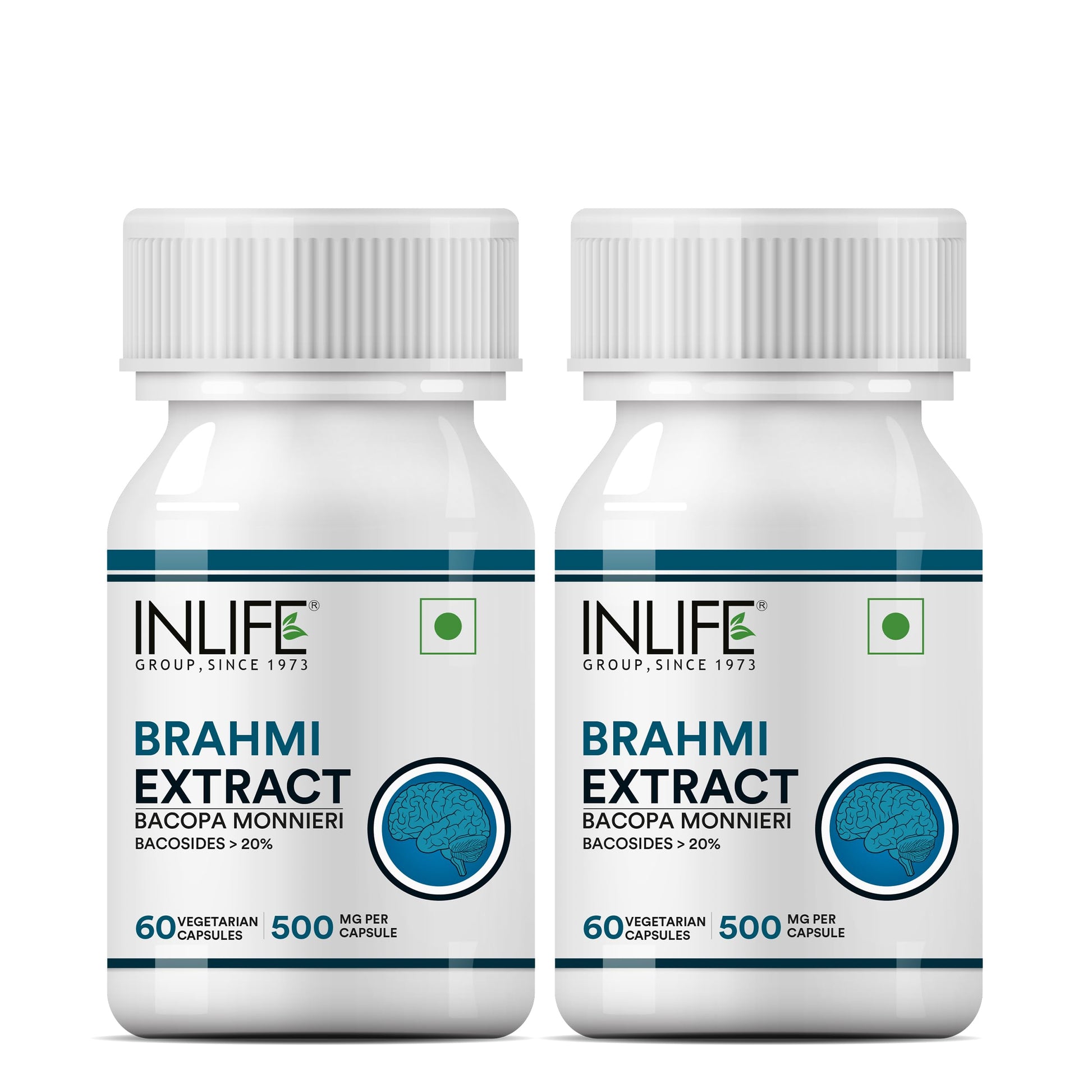 INLIFE Brahmi Capsules 500mg | Bacopa Monnieri Extract | Bacosides > 20% I Ayurv