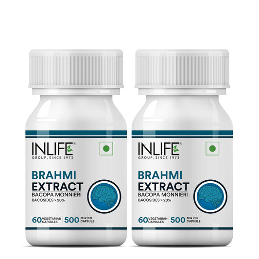 INLIFE Brahmi Capsules 500mg | Bacopa Monnieri Extract | Bacosides > 20% I Ayurv