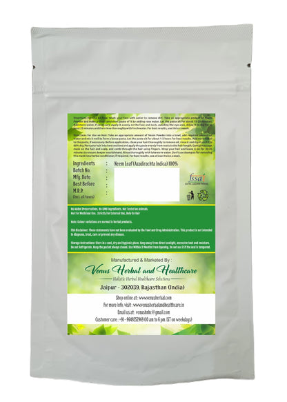 VENUS Unisex Neem Powder For Hair Care | Natural - 100% Ground Azadirachta Indica Leaves (100 Grams)