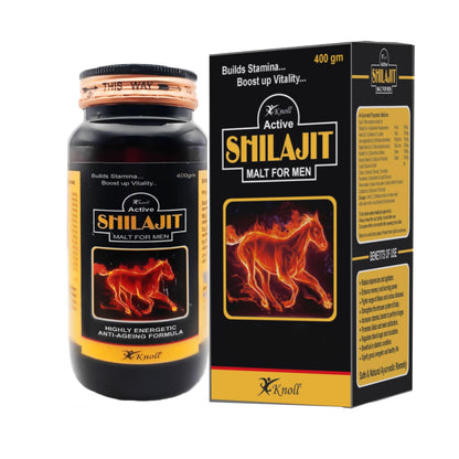 Knoll Healthcare Shilajit/Shilajeet Energy Made with 100% Pure with Ashwagandha for All Day Energy & Stamina for Men Highly Energetic Booster Daily tracker 400g Shilajit Malt Bottle Pack Of 1