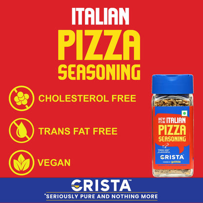 CRISTA 40 gms Italian Pizza Seasoning | Pizza Seasoning for Pasta, Salads & Breads Seasoning | Vegan | Fresh & Flavourful | Zero added Colours & Preservatives | Cholesterol Free | Trans Fat Free