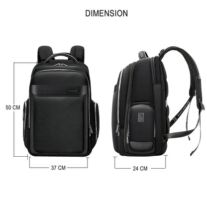 HORNBULL Travel Backpack for Men 45L Large Heavy Duty Office Travel Laptop Bag Fit Upto 17" Laptop 1680D Polyester Water-resistant Padded Overnight Laptop/Clothes Bag with Multi-Pocket, Black
