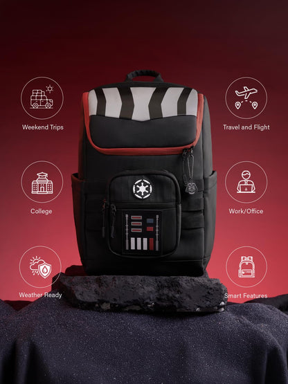 The Souled Store Darth Vader: Empire Gear Backpacks | Official Star Wars Merchandise | Premium Water-Resistant Laptop Bag with Sith Lord Graphic | Durable Urban Travel Rucksack for Men & Women