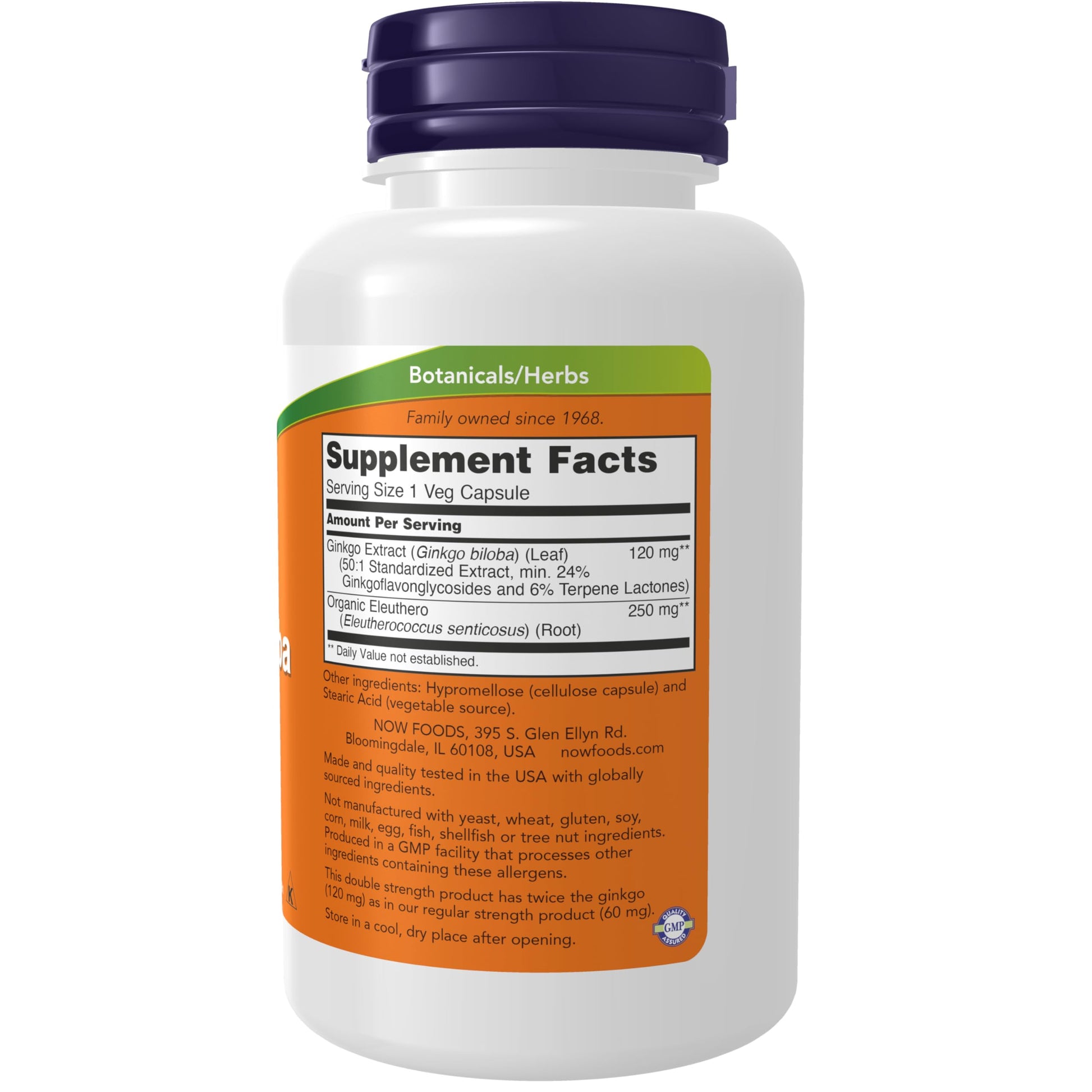 Now Ginkgo Biloba 120mg 24% 50:1 Ext 100vcap- image 6