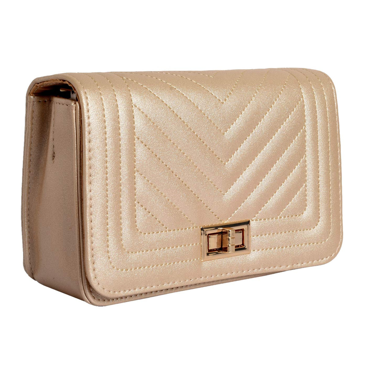 Lino Perros Women's Golden Leatherette Sling Bag