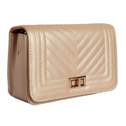 Lino Perros Women's Golden Leatherette Sling Bag