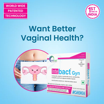MOREPEN INTEBACT GYN 5.4 BN CFU Capsules | Probiotics Support for Intimate Health & Immunity Booster for Women | 10 Capsules Pack of 2