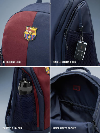 The Souled Store FCB Legacy Backpack – Official FC Barcelona Red & Blue 24L Laptop & College Bag, Travel Daypack for Men & Women