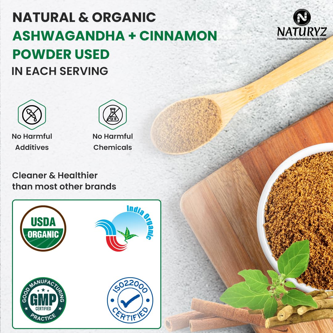 Naturyz Organic Ashwagandha + Organic Cinnamon Blend Powder (100)