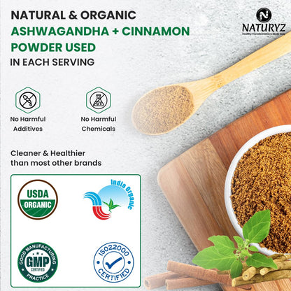Naturyz Organic Ashwagandha + Organic Cinnamon Blend Powder (100)