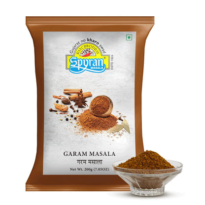 Spyran Garam Masala Powder with 100% Natural Ingredients, No Onion Garlic, and No Salt, Authentic Indian Spices 200 grams