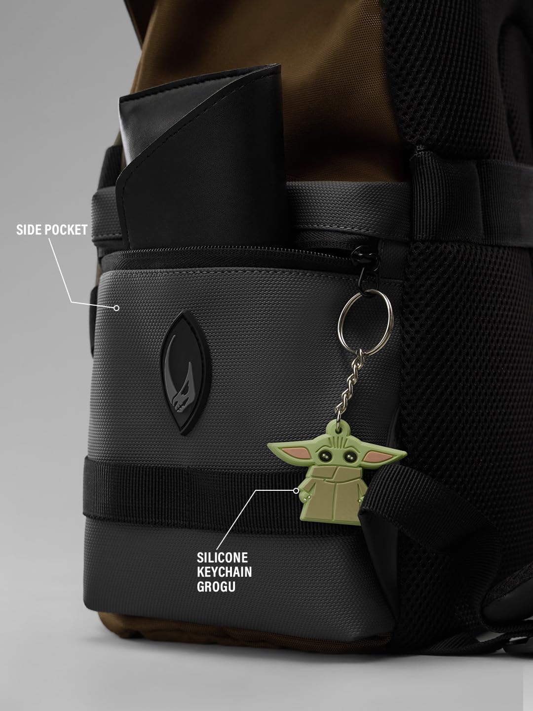 The Souled Store Star Wars: Mandalorian Backpacks | Official Lucasfilm Merchandise | Premium Water-Resistant Laptop Bag with Grogu Graphic | Durable Urban Travel Rucksack for Men & Women
