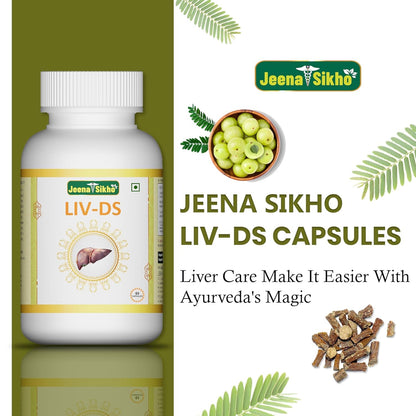 Jeena Sikho LIV-DS | Ayurvedic Supplement For Liver Care | Naturally Blended With Bhumiamla, Kasani, And Himsra | Herbal Remedy For Good Health, 60 Capsules