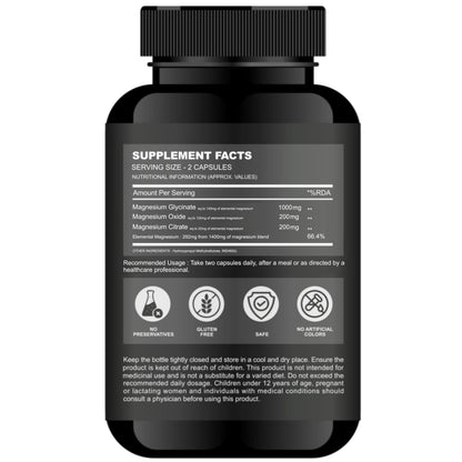 Forest Harvest Magnesium Complex | Magnesium Glycinate, Citrate & Oxide Blend | Supports Muscle, Nerve & Energy Function | 120 Veg Capsules | WHO-GMP, HACCP & ISO Certified