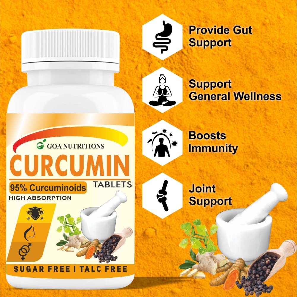 GOA NUTRITIONS Curcumin Supplements With Piperine (95% Curcuminoids), G- image 5