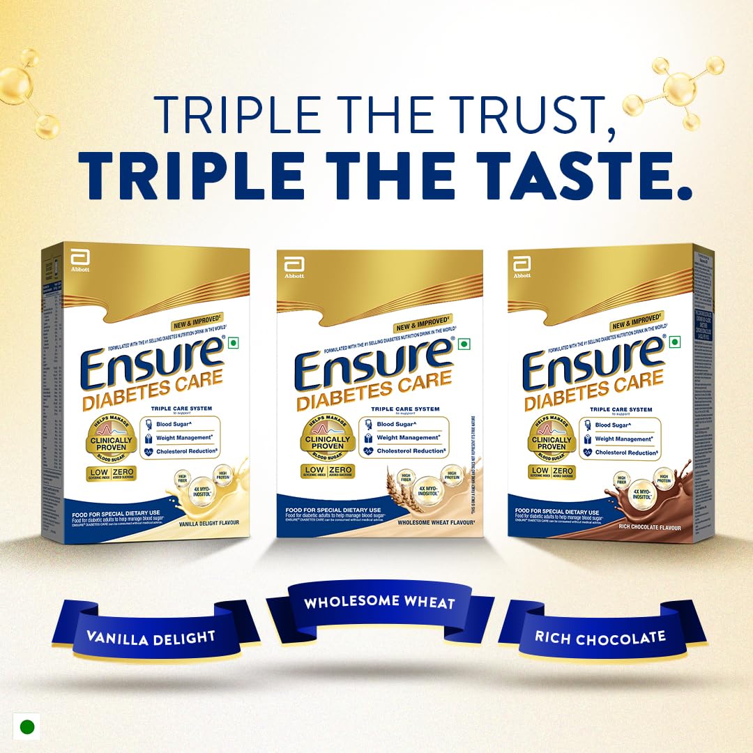 Ensure Diabetes Care Chocolate 950gm |Support Blood Sugar, Weight Management, Cholestrol Reduction |High Protein, High Fibre, 4 Myo-inositol |Zero Added Sucrose