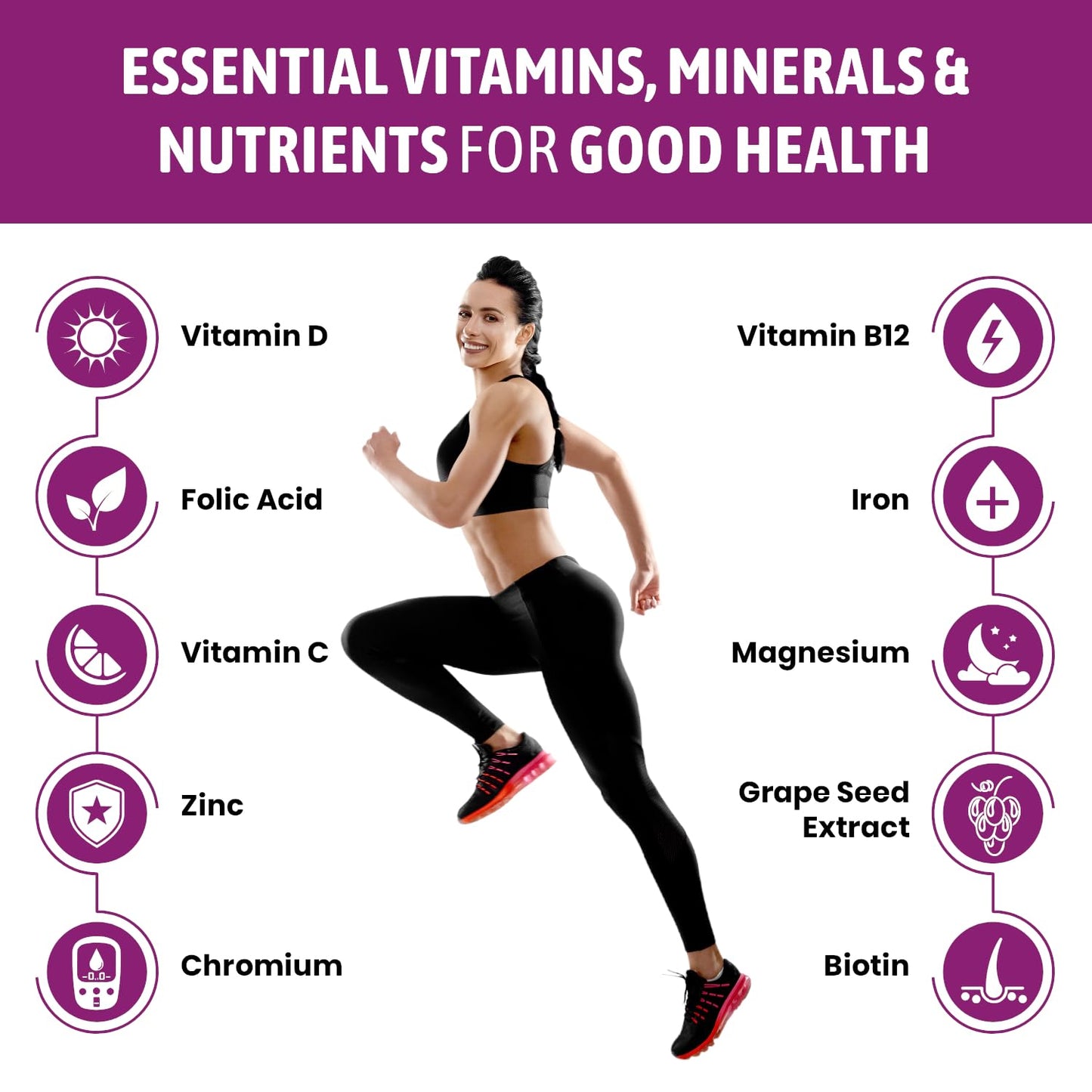 Loginutra Multivitamin Tablets for Women with Lactobacillus, Vitamin D3, Grape Seed Extract, Chromium, Biotin, Zinc & Antioxidants – Daily Immunity, Energy & Skin Health Support - 90 Veg Tablets