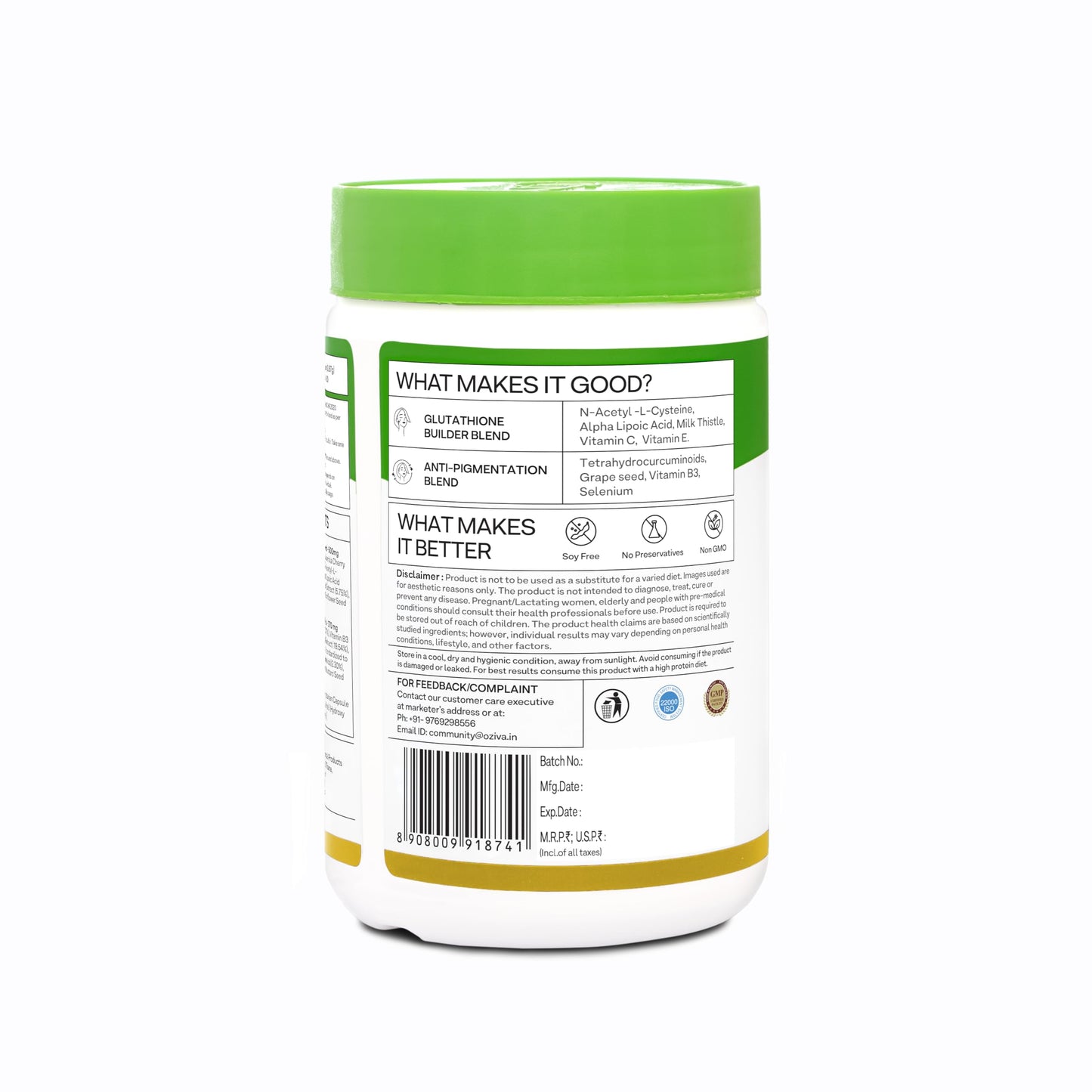 OZiva Plant Based Glutathione Builder | Glutathione Tablets for Skin Gl- image 2