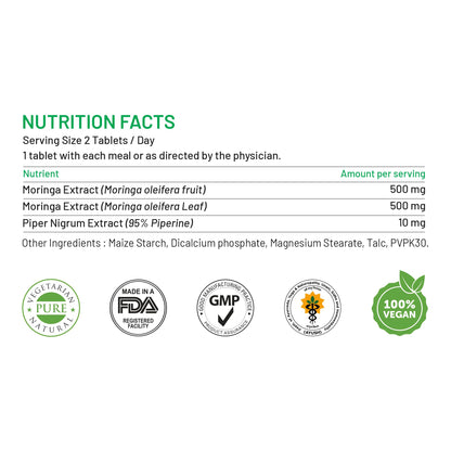 Bliss Welness Moringa Biopiperine 1000 Mg Superfood, Pure Moringa Fruit- image 3