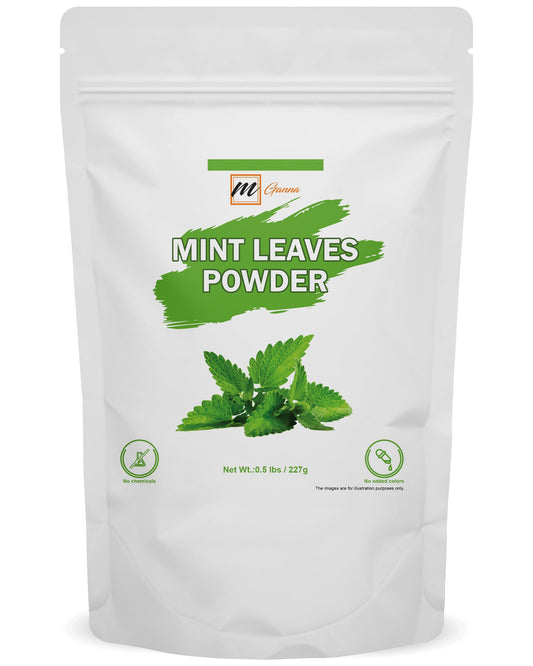 mGnna Mint Leaf Powder for Smooth Glowing Skin, Hair Care, Cosmetic Formulation and Health Care 227gm / 0.5lbs