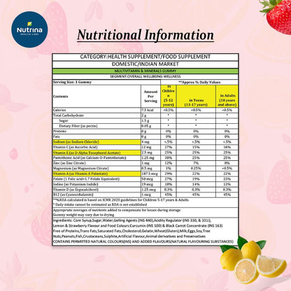 Nutrina Health Labs Golu Multivitamins And Minerals Gummy For Kids 5 to 13 years, Supports Child Growth And Development, Boosts Energy Level, 30 Gummies (Pack of 1)