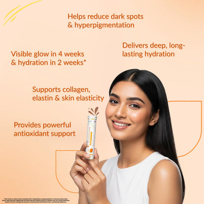 Nutricult L-Glutathione 550mg - 20 Effervescent Tablets Glutathione Effervescent Tablets for Glowing Skin with Hyaluronic Acid Vitamin C & Vitamin E | Skin Glow Supplement For Clear Skin | Watermelon
