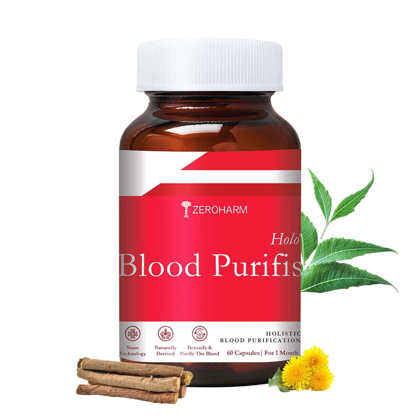 ZEROHARM Holo Blood Purifis | Ayurvedic Blood Purifier & Detox Supplement with N