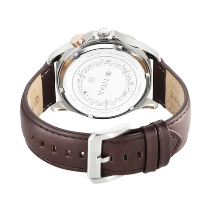 Titan Regalia Techno Beats Black Dial Analog with Day and Date Steel St- image 3