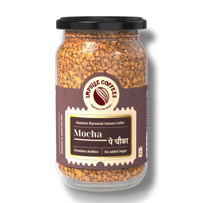 Impulse Coffees Mocha Pe Chauka Instant Coffee Powder | Premium Rich Mocha Flavour with Strong Taste & Café-Style Aroma | Perfect Morning Starter & Flavoured Coffee Experience at Home | 50Gms