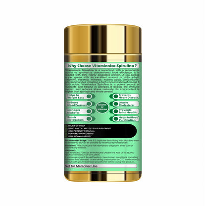 Vitaminnica Black Garlic + Spirulina Combo: Immune Support and Nutritional Boost - 120 Capsules