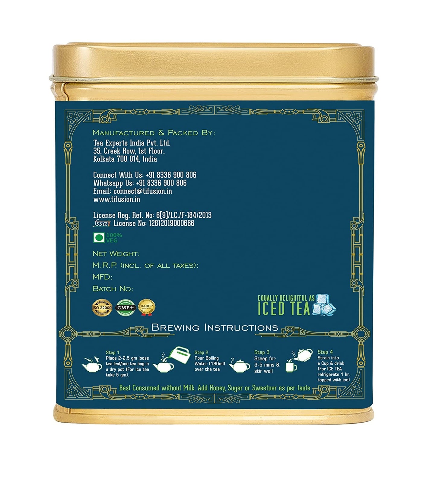 Tifusion Jasmine chamomile Organic Green Tea With 100% Natural & Pure Ingredients For calm Mind | Aids Sleep | Best As A Hot Drink Or Iced Cooler Tea Bags | 100 Gms 50 Serving Cups