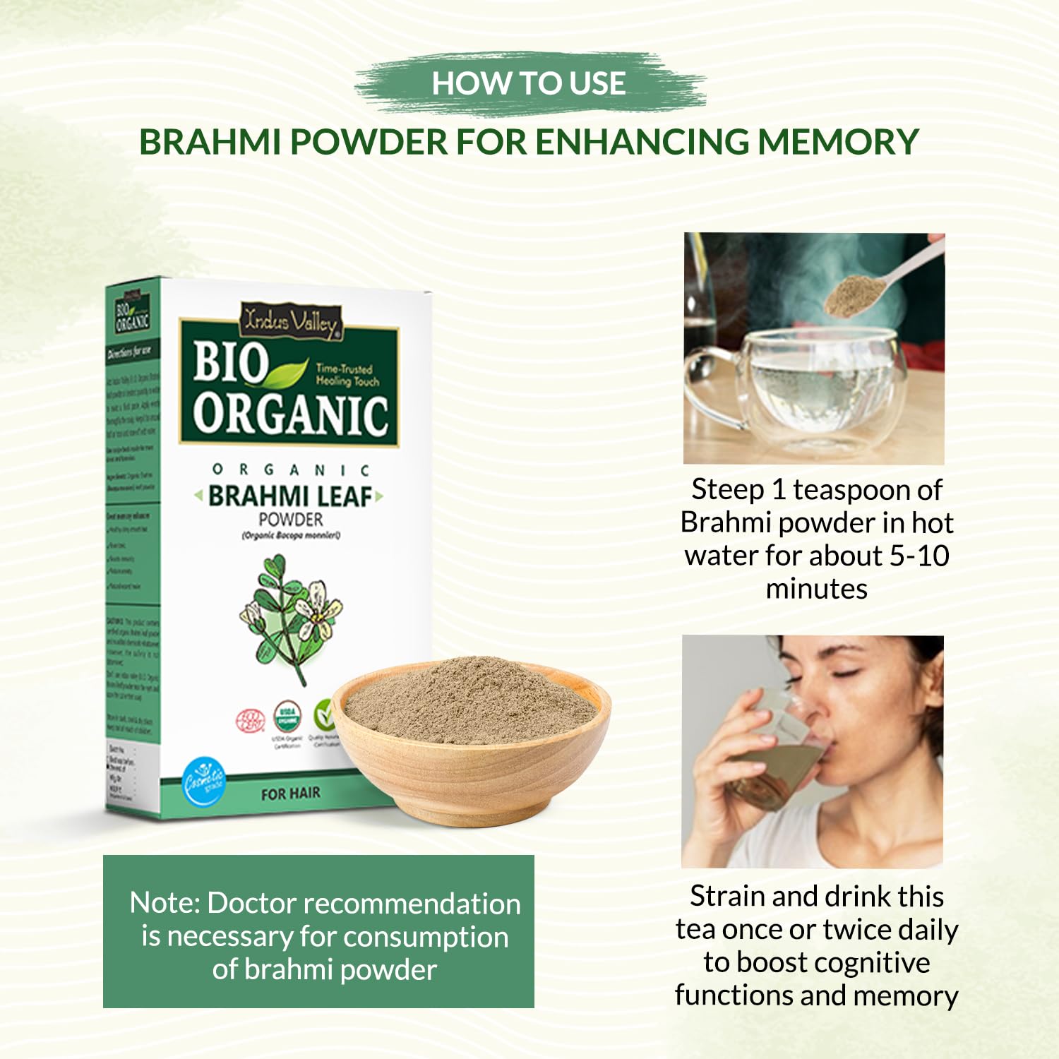 Brahmi Leaf Powder 100g | Natural Ayurvedic Herb for Brain Health, Memo- image 5
