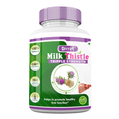 Divya Shree Milk Thistle (Silymarin Marianum) Capsule Supports Liver & Immune System | Liver Detox Supplement (30 Capsule)