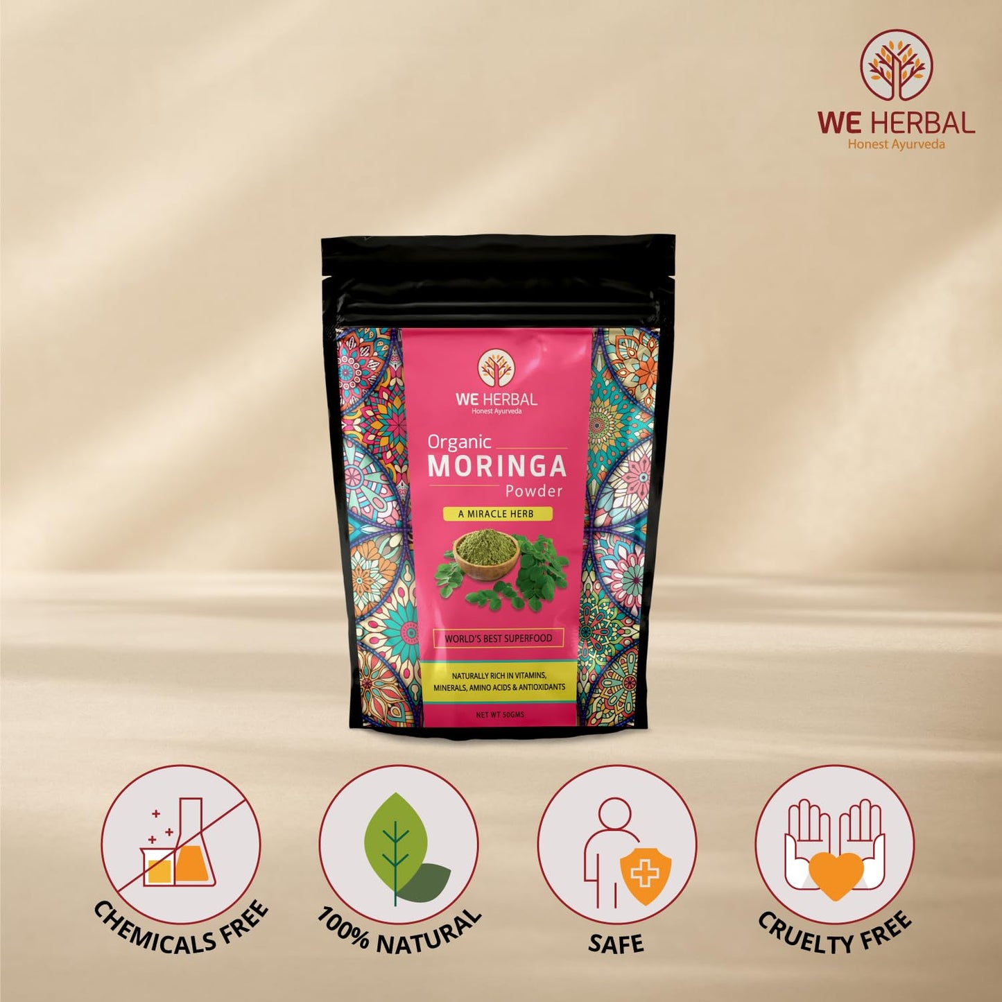 WE HERBAL Organic Moringa Powder, 100% Natural, Helps in Weight Loss, R- image 4