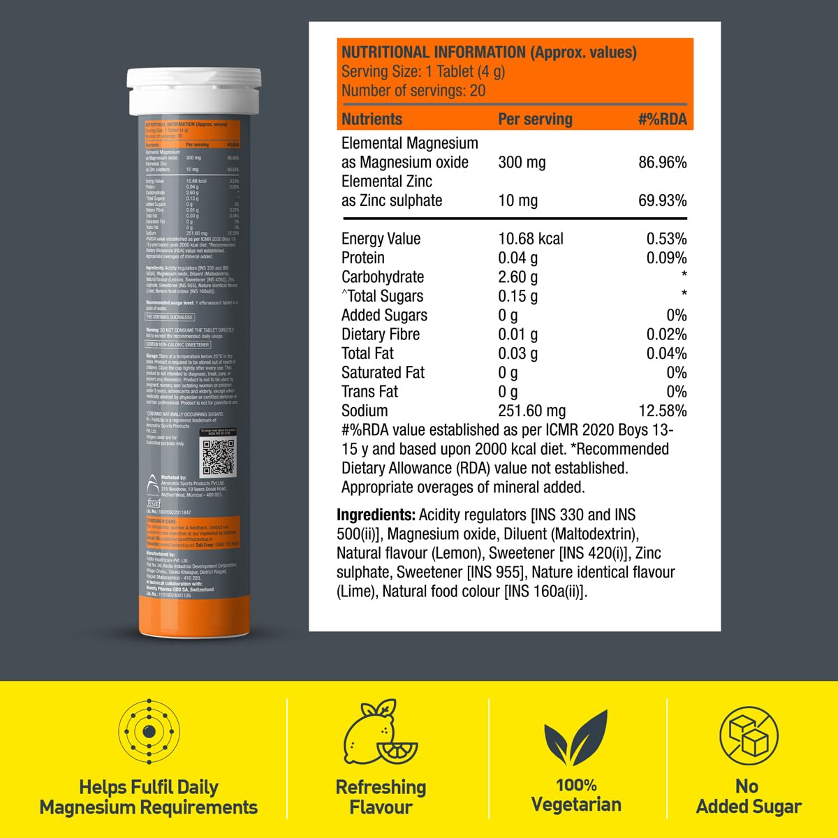 Fast&Up Magnesio - Restful Sleep Supplement - Magnesium & Zinc for Stress Management & Promoting Deep Sleep (60 Effervescent Tablets, Lime & Lemon Flavor)