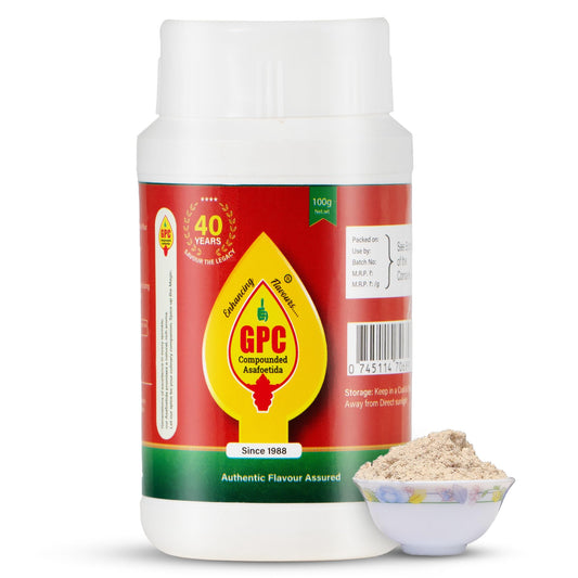 GPC Compounded Hing Powder 100g | Superfine Strong Asafoetida Blend for Rich Flavour and Taste | Zero Added Colors & Preservatives, Antioxidant-Rich, Digestive & Aromatic Spice