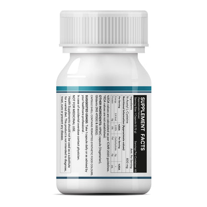 INLIFE N Acetyl Cysteine NAC 600mg, Antioxidant Support for Respiratory Health & Immunity Supplement, Men Women, 60 Veg Capsules (Pack of 1)