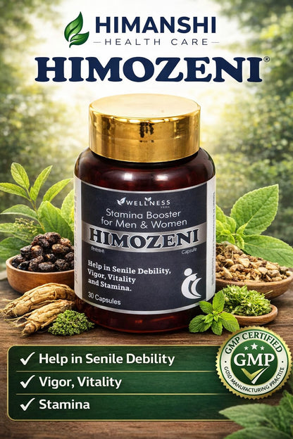 HIMANSHI HEALTH CARE Himozeni Energy Booster Capsules | Ayurvedic Wellness Supplement for Men & Women | Supports Strength, Stamina & Daily Energy | Helps Reduce Weakness & Fatigue | 30 Capsules