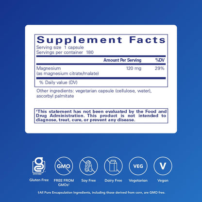 Pure Encapsulations Magnesium (Citrate/Malate) 180c