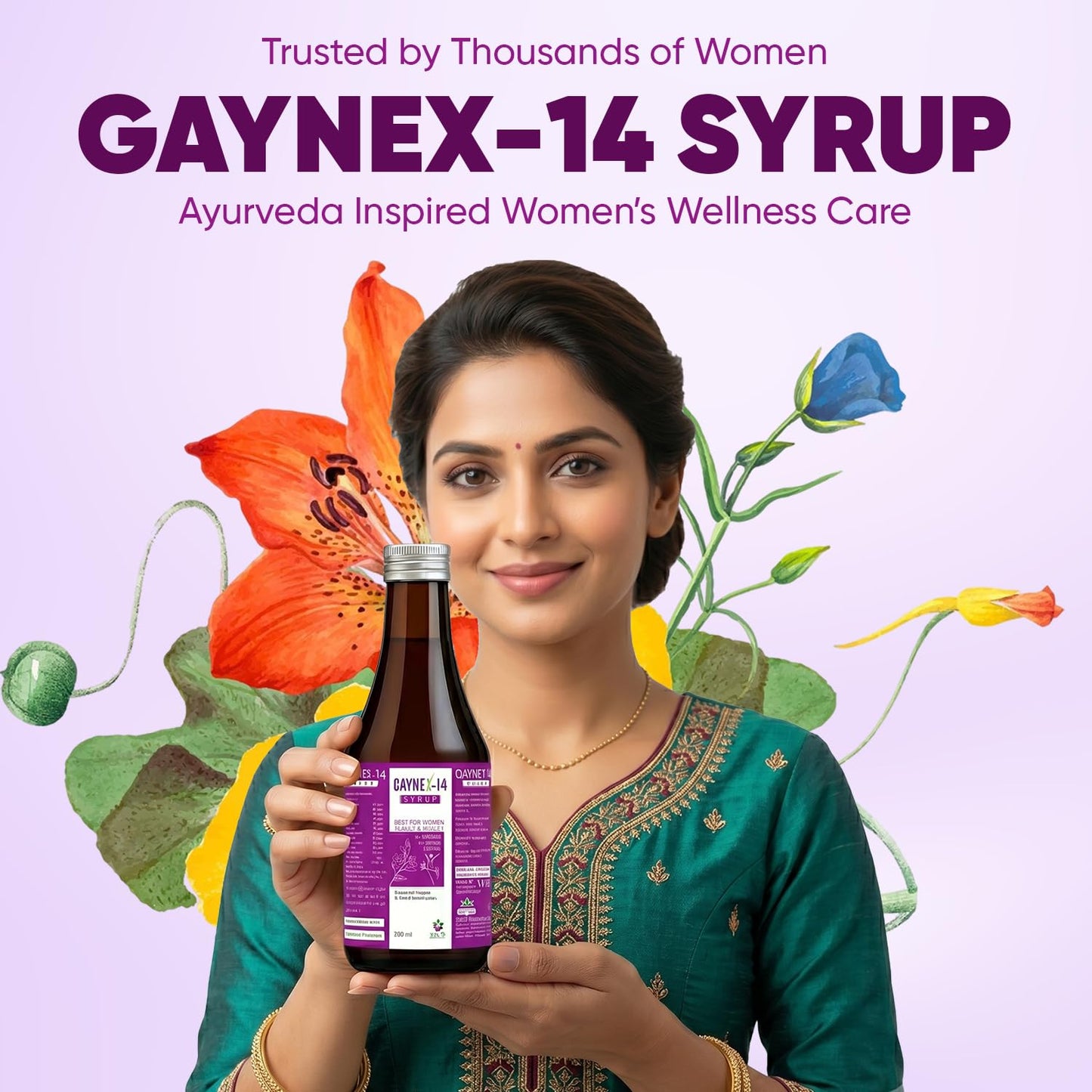 Jareto Gaynex-14 Syrup for Women | Ayurvedic Medicine for Women Health | Pcos/Pcod Women Care for Menstrual Health, Relief from Irregular & Painful Periods Ladies Tonic| 200 ml