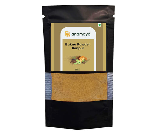Buknu Masala Kanpur 50 gms from Anamaya Spices | Buknoo Masala Kanpur | Kanpuriya Bukni | Hazmi Masala | Bhuknu seasoning for curd, paratha, Chapathi, Mathri, etc |