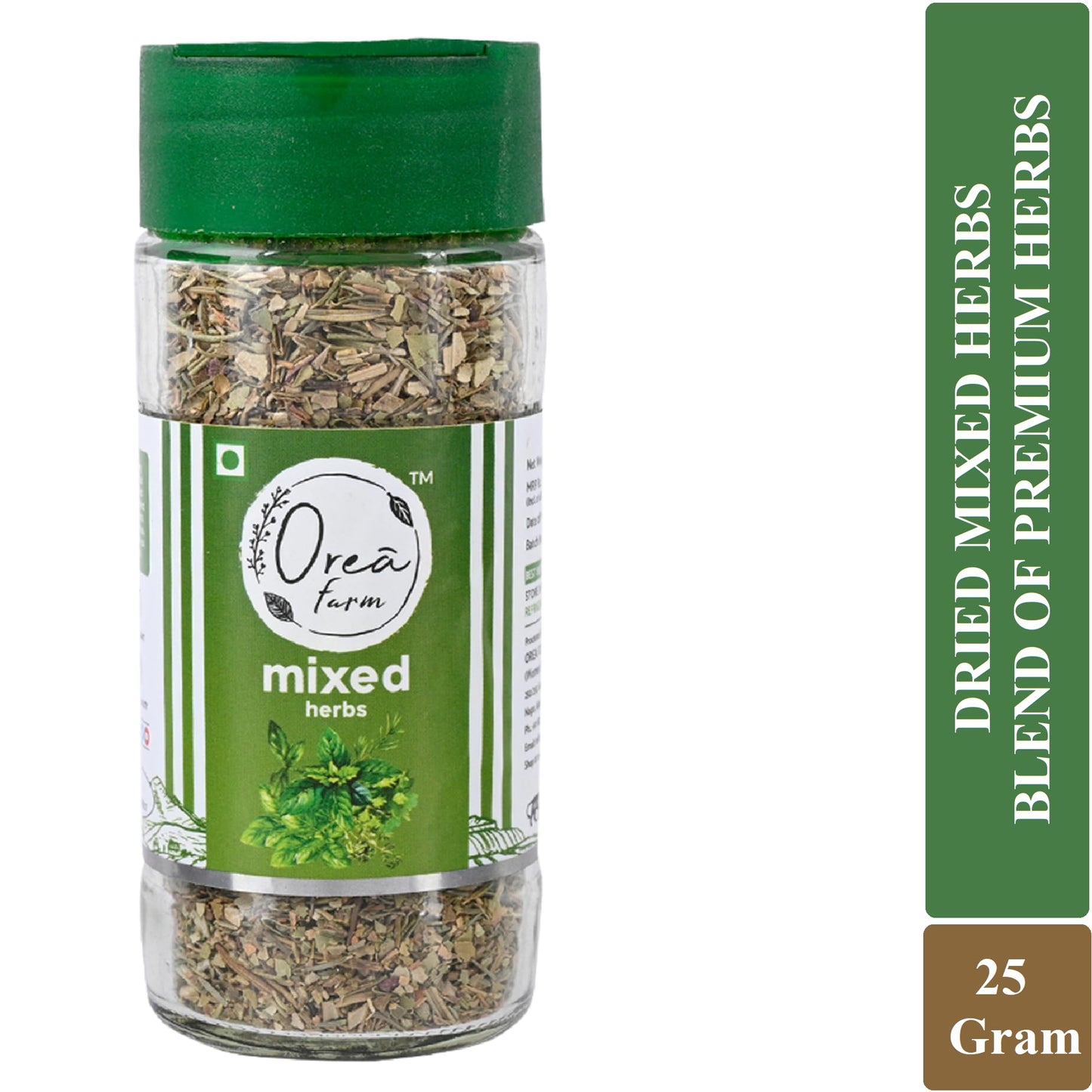 Orea Farm Mixed Herbs 25g. Italian Herb Blend for Pizza, Pasta, Salad, and Garlic Bread & Other Italian Cuisine, 25 Gram