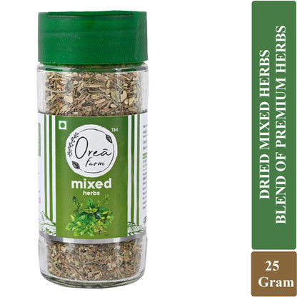 Orea Farm Mixed Herbs 25g. Italian Herb Blend for Pizza, Pasta, Salad, and Garlic Bread & Other Italian Cuisine, 25 Gram