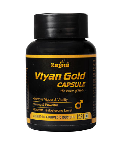KAYNA HEALTHCARE Viyan Gold Capsule for Men | Ayurvedic Proprietary Medicine | Supports Vigour, Vitality & Strength | With Ashwagandha, Shilajit & Safed Musli | 60 Capsules